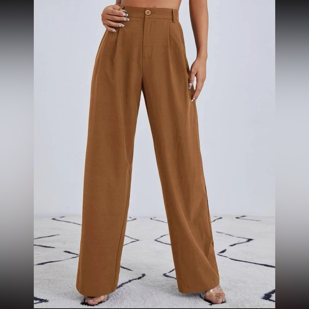 Shein EZ Wear Pants - Tan/Brown